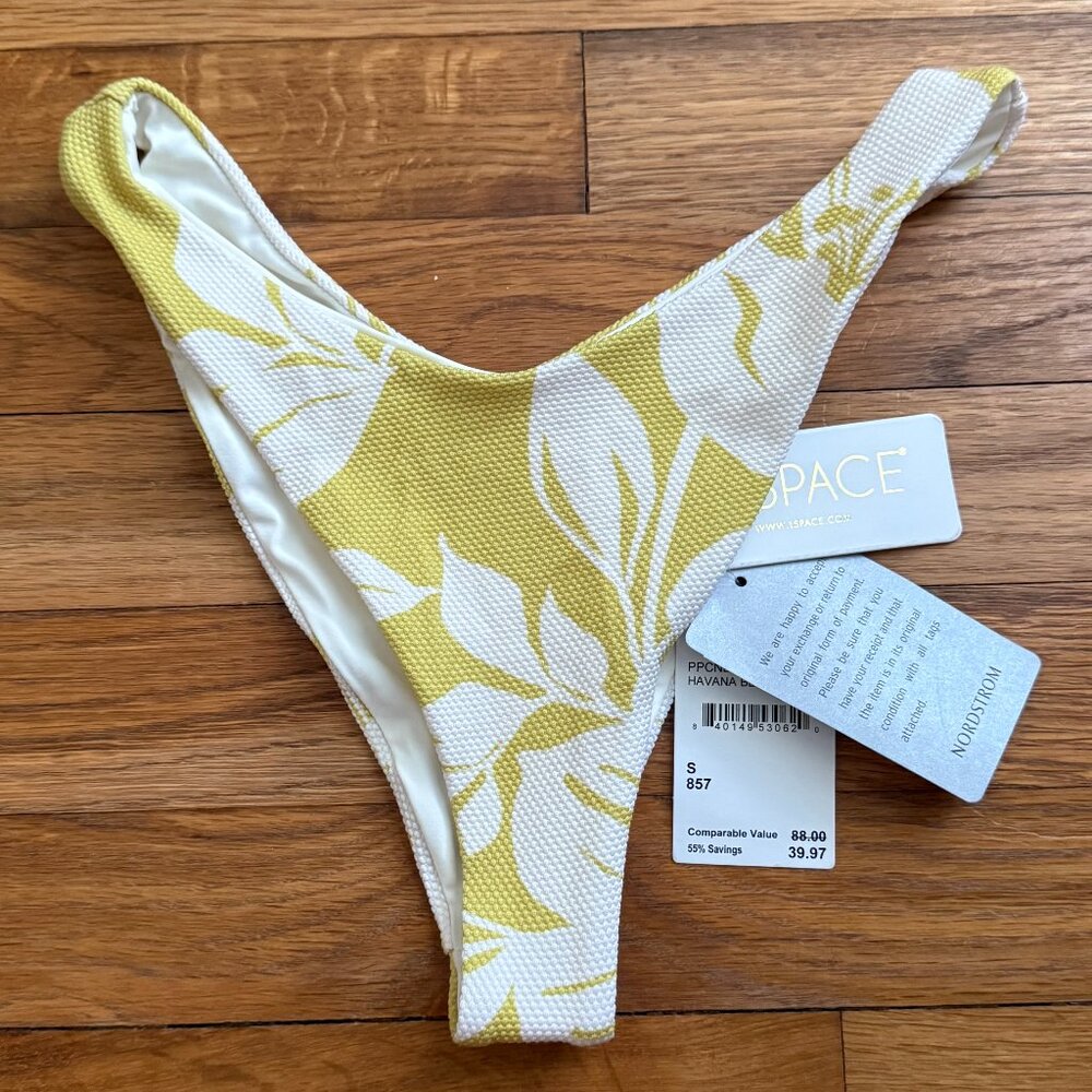 NWT L*Space Bitsy Cut Bikini Bathing Suit Swim Bottoms Havana Blooms Size Small